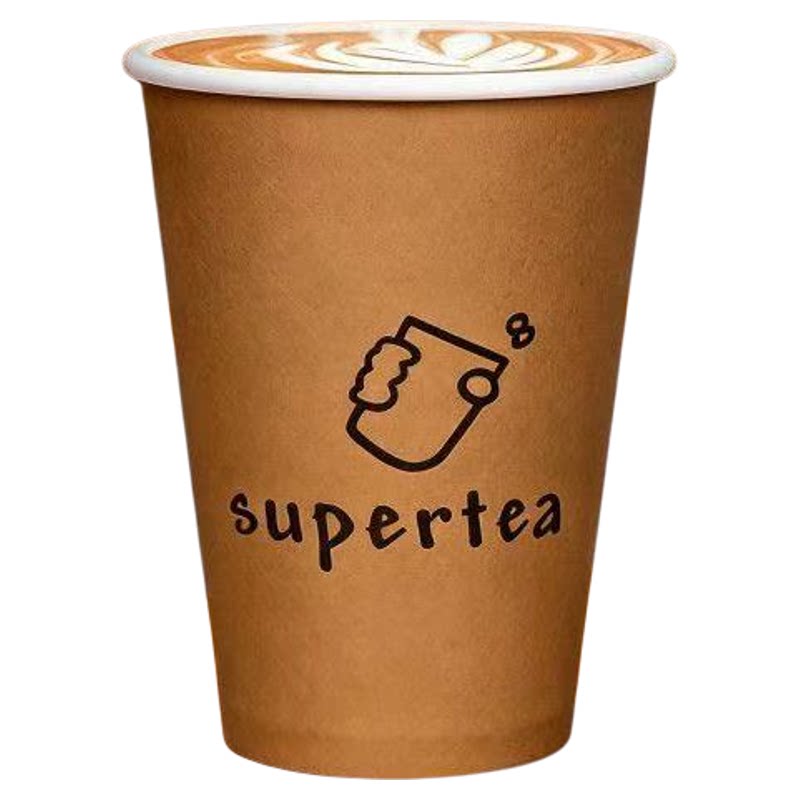 定制logo一次性咖啡杯奶茶纸杯商用耐高温双层加厚带盖牛皮纸杯
