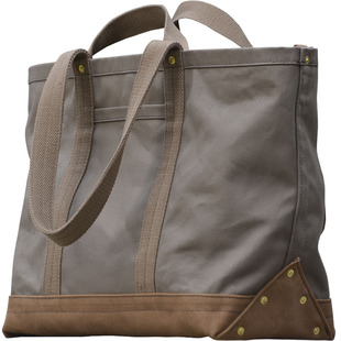 重磅厚帆布托特tote包 草棕色 单肩手提铜钉机车  uivy原创设计