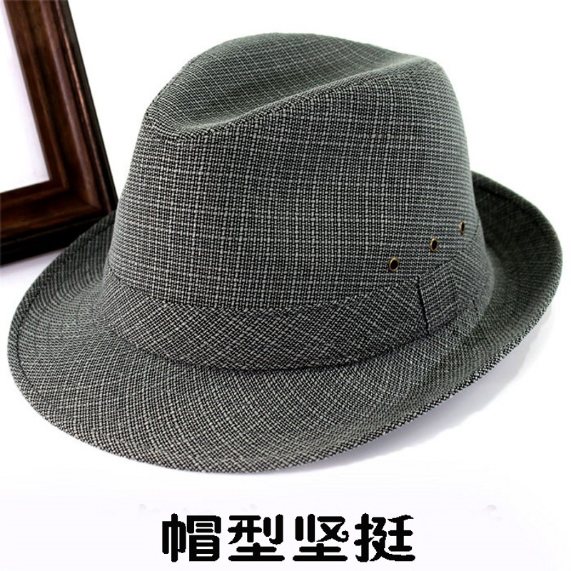 春夏季中老年礼帽男士春秋天英伦爵士帽布男帽春天老年人绅士帽子