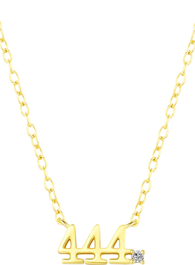 摩典925银轻奢幸运数字444锁骨链