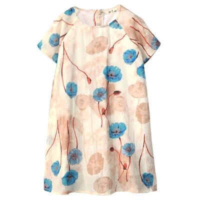 童装短袖连衣裙知了中长款文艺