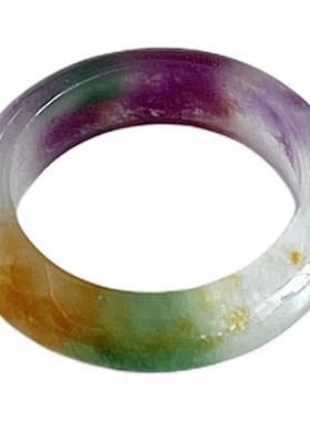 石英岩玉飘花大直径男女同款戒指