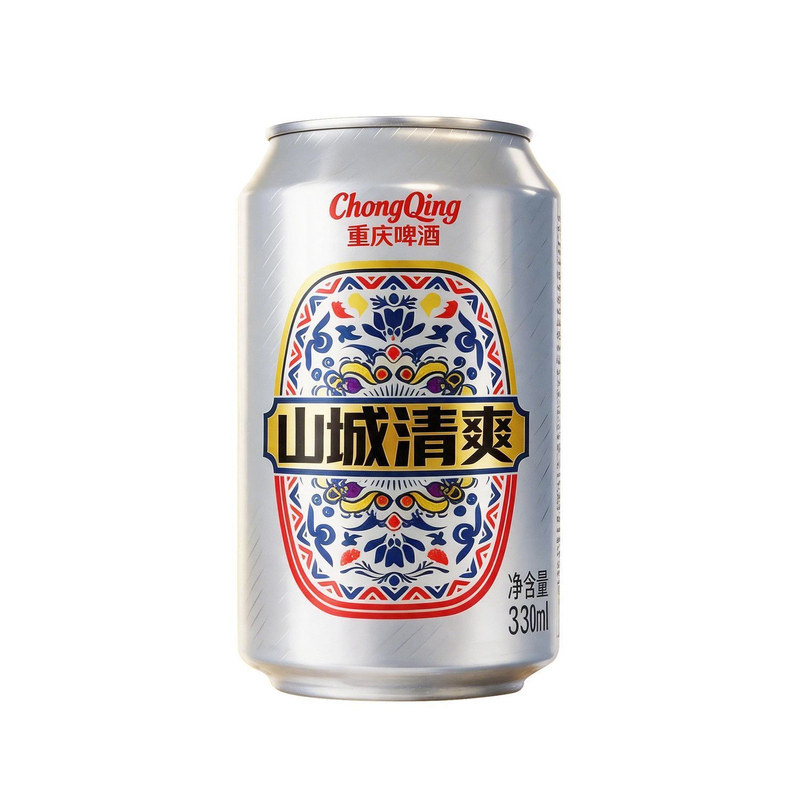 重庆啤酒山城清爽330ML易拉罐 本地老牌黄啤夜宵烧烤聚餐整箱装