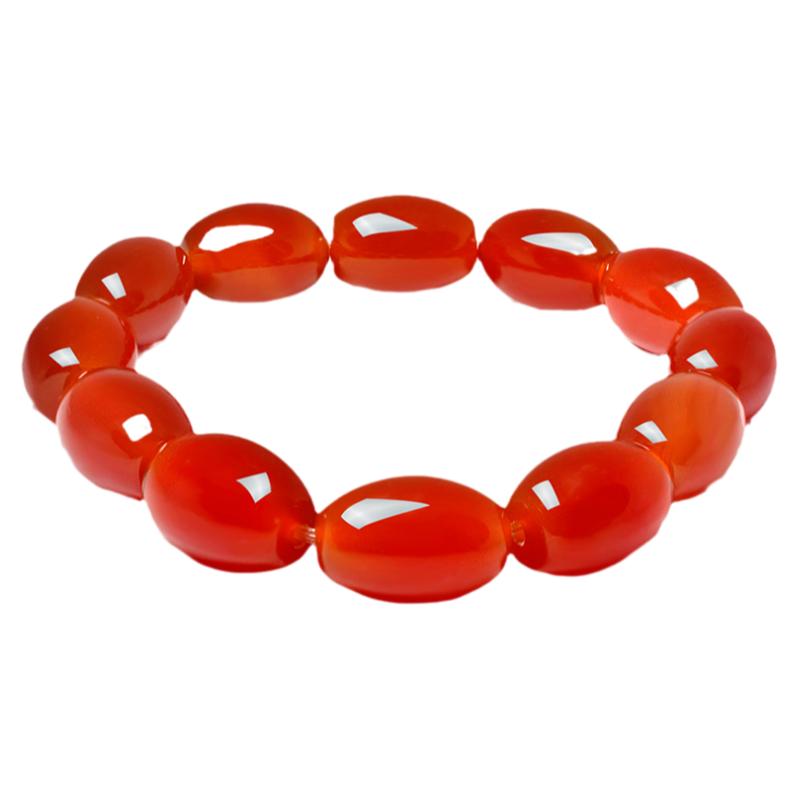 红色天然玛瑙米珠手链女生学生时尚个性情侣本命年珠串男生日礼物