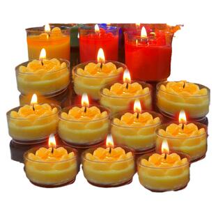 供佛莲花8小时酥油灯100粒4小时透明壳无烟生日蜡烛浪漫节日煮茶