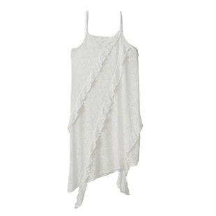 ROLAROLA25年早秋新浪漫蕾丝花卉吊带连衣裙荷叶边叠穿不对称长裙