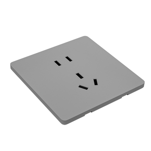 国际电工灰色超薄一开双控开关86型暗装面板家用五孔插座16A空调