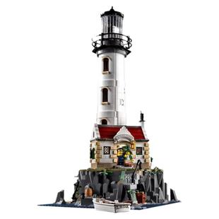 消失的她同款电动灯塔建筑积木男女孩高难度拼装益智玩具生日礼物