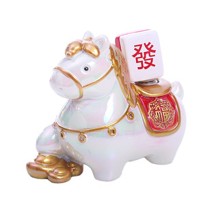 国潮小马上封侯摆件摇摇马年盲盒文创玩偶2026吉祥物公仔新年礼物