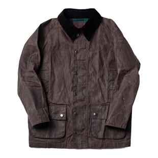 32DAYS美式复古油蜡夹克风衣阿美咔叽灯芯绒翻领格子里布外套