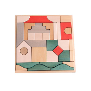 AVDAR 小建筑师系列博物馆积木进口椴木制大颗粒拼装玩具早教益智