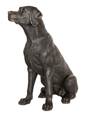 鸿鑫雕塑黄铜动物拉布拉多犬摆件