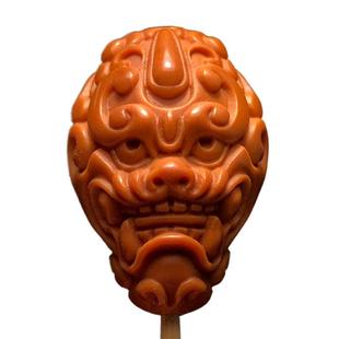 兽面橄榄核三通文玩配饰男士手串佛头核雕单籽男款手链配件精雕刻