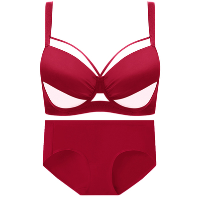 月色本命年红色内衣套装结婚文胸