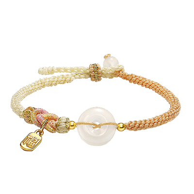 玛瑙平安扣情侣手链一对