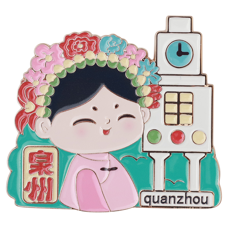 唐小圆锌合金簪花冰箱贴磁性贴