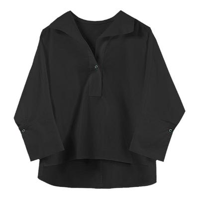蝙蝠袖设计宽松翻领衬衫