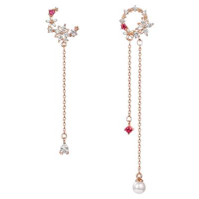 dodogogo月牙花环珍珠流苏耳环