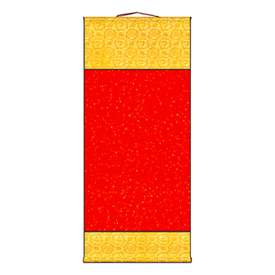 素放斋万年红洒金空白宣纸卷轴成品挂轴免装裱绫布精装裱毛笔寿福字书法国画创作挂轴半生半熟纸竖轴批发定制