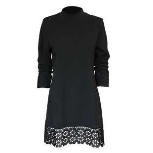 中年女士时尚半高领加绒连衣裙女中长款显瘦保暖德绒打底衫遮屁股