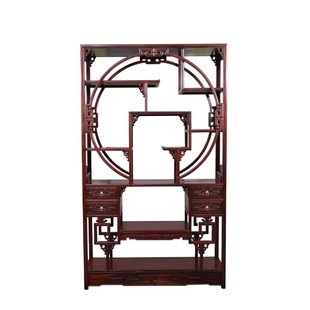 红木博古架 印尼黑酸枝博古架多宝阁 阔叶黄檀实木置物架古董架