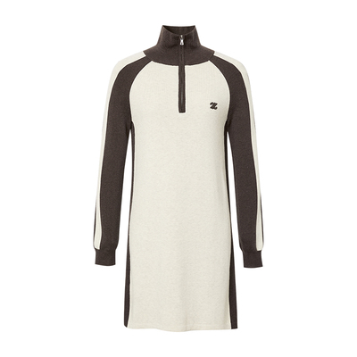 VIZA VIZA 冬季新款气质Polo领针织连衣裙