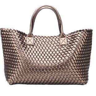 手工质感编织包上课通勤包2024大容量旅游包休闲手提单肩网红女包