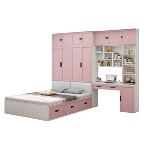 实木榻榻米衣柜床家用儿童床小户型多功能储物床带书桌组合一体床