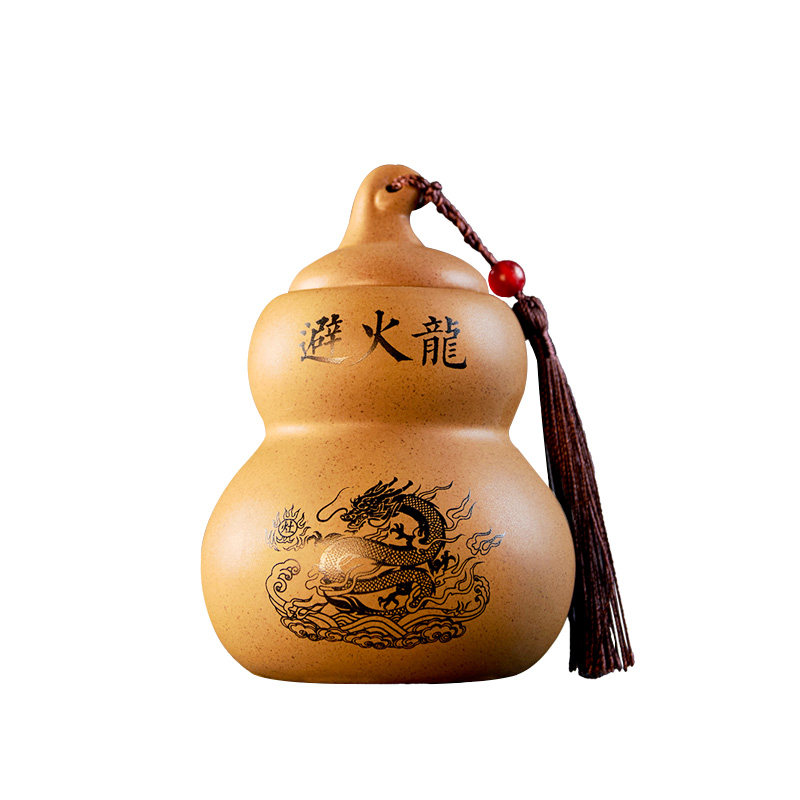 陶土避火龙瓶厨房西北角陶瓷黄铜装饰摆件