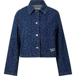 【限时折上9折】Maison Kitsune 秋冬女刺绣印花牛仔短款夹克外套