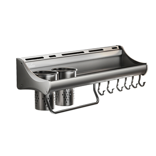 潜水艇厨房置物架太空铝刀架壁挂式调料架多功能调味料筷子收纳架