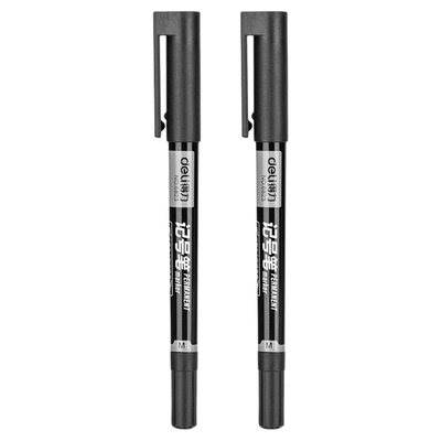 得力勾线记号笔双头粗细