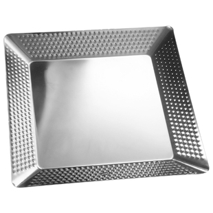 大盘子不锈钢商用蒸鱼剁椒鱼头四方盘12英寸加厚超大盘鸡盘家用