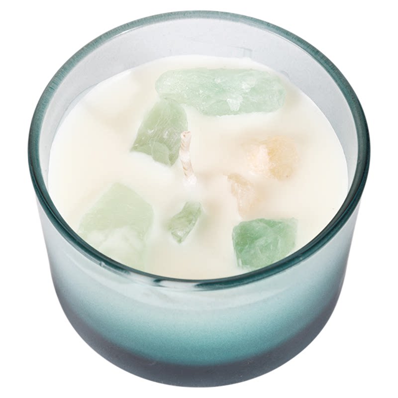 彩色玻璃杯大豆蜡晶石香薰蜡烛