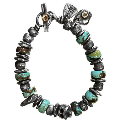 跋折罗VAJRA游牧复古美松银手链