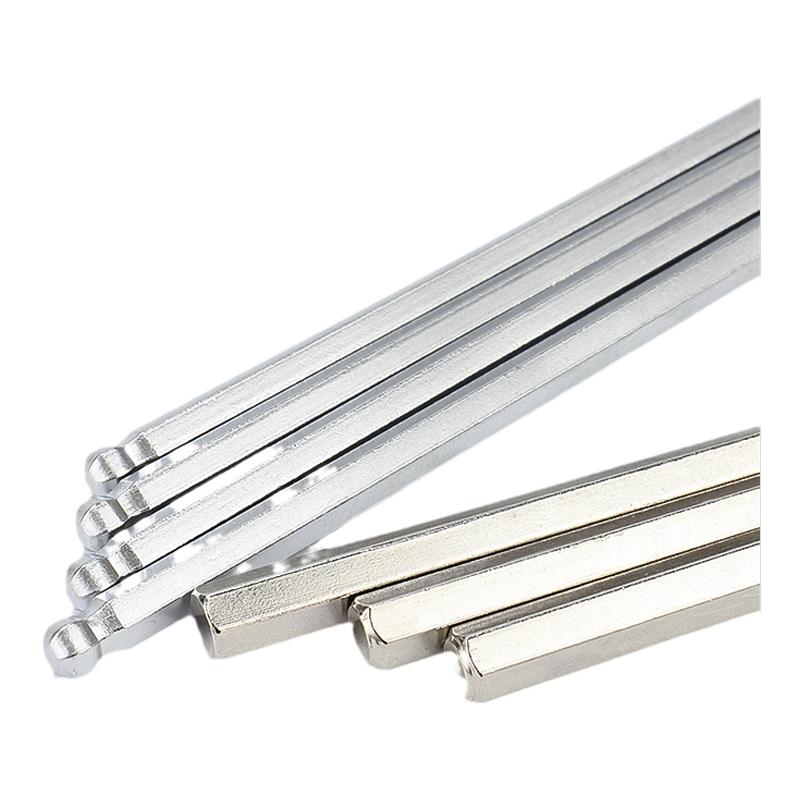 金超加长球头内六角扳手 L型六角棱6方镀镍2 2.5 3 - 8 10 12mm