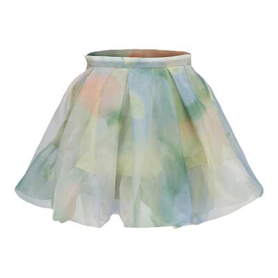 ARTEPURA短裙绿色印花花苞a字裙