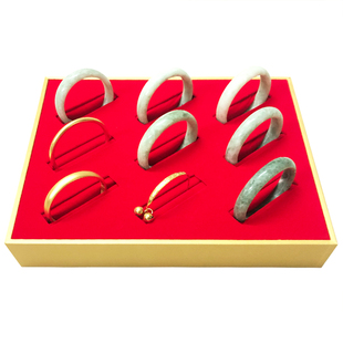 高端黄金展柜套系戒指手链手镯耳饰套链项链展示盘直播拍摄收纳盒