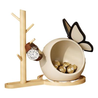 中古风蝴蝶玄关钥匙收纳摆件