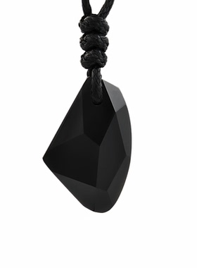 彩虹眼黑曜石情侣许愿石吊坠