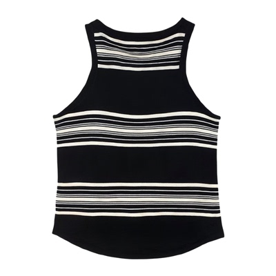 大码条纹针织小吊带背心无袖上衣