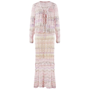 阿娇同款MISSCOCOON可可尼针织开衫女26春新款波西米亚渐变套装