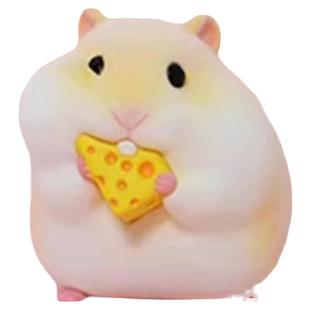 潮玩盲盒吃货小仓鼠植绒公仔可爱儿玩具哈姆太郎老鼠汽车桌面摆件