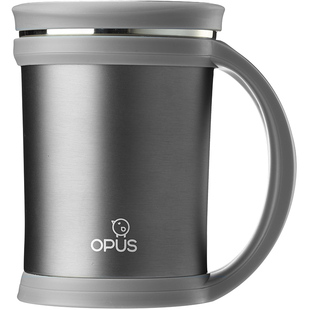 opus保温杯办公室水杯茶水分离泡茶杯男女马克杯带盖手柄刻字logo