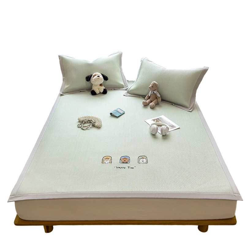 A类母婴级可机洗凉感豆豆冰丝席凉席夏天空调软席子床席床笠款