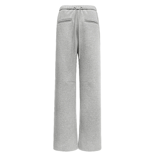 灰色加绒卫裤女冬季2024新款高腰垂感宽松休闲直筒微喇运动阔腿裤