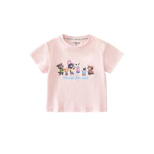 abckids童装女童夏季T恤儿童2026新款卡通上衣中大童夏天短袖洋气