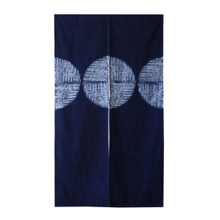 布茗堂 扎染门帘合辑植物蓝染日式布艺门帘手工扎染梅花兔子门帘