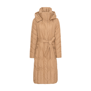 JESSIE咖啡色中长款90鸭绒羽绒服女冬冬季新款加厚保暖大衣