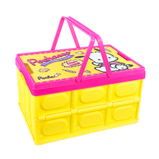 车载收纳箱正版三丽鸥户外露营储物箱后备箱杂物箱加大容量可折叠